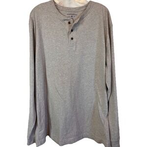 Saddlebred Mens Gray Long Sleeve Carbon Flex Henley Sz XLT
